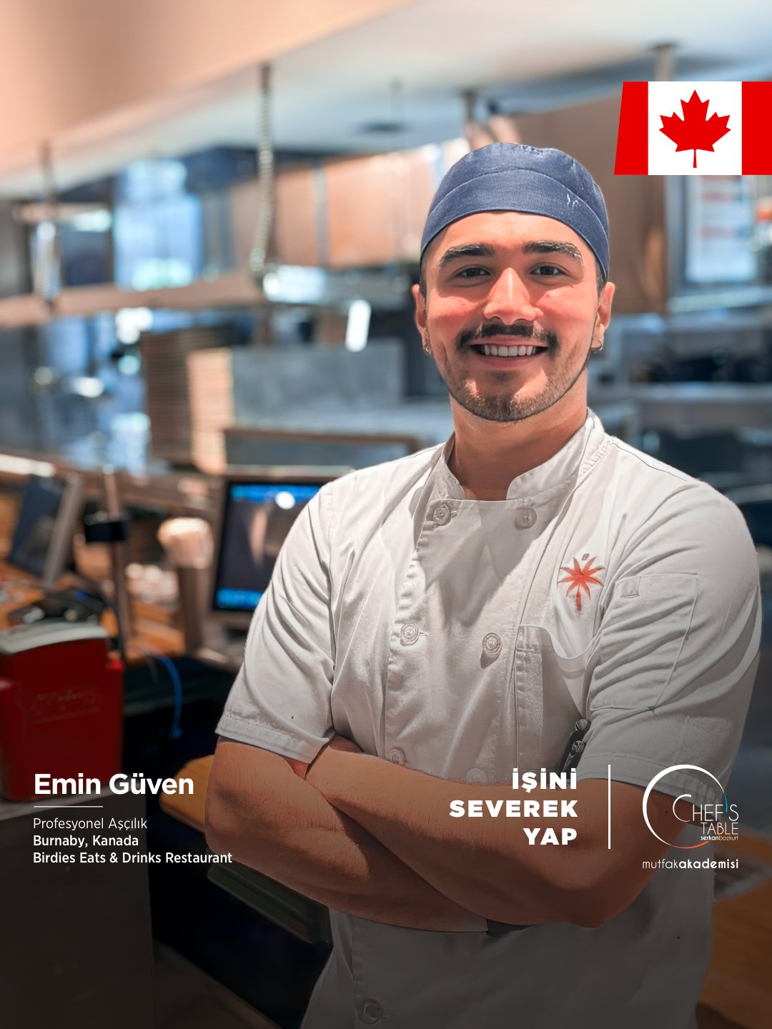 Emin Güven, Burnaby, Kanada’da bulunan Birdies Eats & Drinks Restaurant’ta!